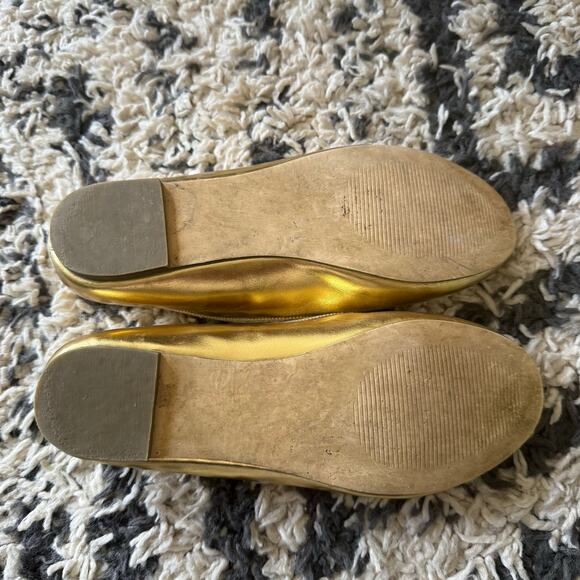 Crewcuts Gold Strappy Ballet Flats Mary Jane Shoes Size 4 Kids Big Girls Youth - Picture 6 of 10